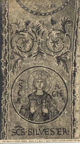 Alinari, Fratelli — Venezia - Basilica di S. Marco. S. Agnese, mosaico in una Volta dell'Atrio. (XII Secolo.) — particolare